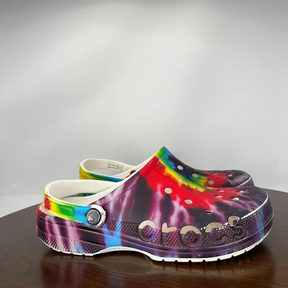 Crocs Baya‎ Clog Shoes Men's 9 Multicolor Tie Dye Slip On Sandal 206883 / W11